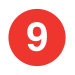 Rundes Liniensymbol mit dem weißen Zahl 9 in rot gefülltem Kreis vor neutralem Hintergrund.