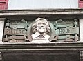 Gable stone of P.C. Hooft above his former house.Eduard Colinet, 1881
