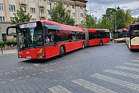 Solaris Urbino 18 bus and Škoda 26Tr Solaris trolleybuses in Vilnius