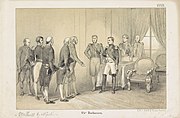 Ver Huell as head of a Batavian delegation meets with Napoleon to argue for the preservation of the Batavian Republic, 1806.