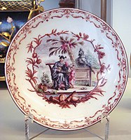 Vincennes plate, 1749–53; a Chinese subject treated in a Western style