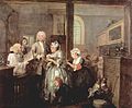 Fifth painting of A Rake's Progress: Married To An Old Maid, 1732–1734