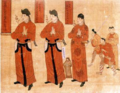 Mural depicting men; Western Xia.
