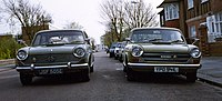 Morris 1800 Mark I (on left) and a later Mark III model; front comparison view