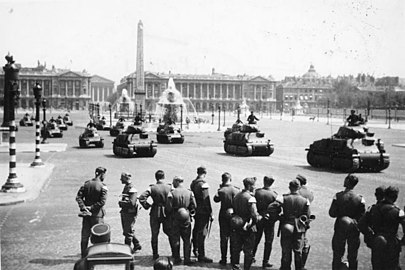 German tanks parade on the square in 1941