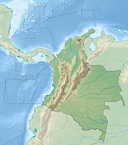 Location of Lake Otún in Colombia.