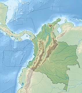 Map showing the location of Parque Nacional Natural El Tuparro