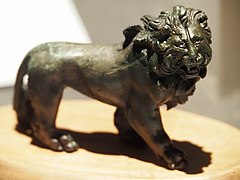 Bronze lion figurine found at the site