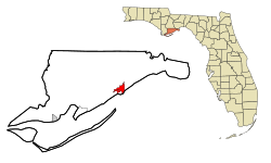 Location in Franklin County and the state of Florida