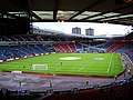 The flag of Scotland seating design at Hampden Park Stadium; the national stadium of Football in Scotland.
