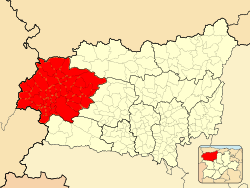 Location of El Bierzo within León and within the Autonomous community of Castile and León