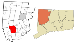 Washington's location within Litchfield County and Connecticut