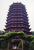 The Liuhe Pagoda of Hangzhou, China, built in 1165 AD during the Song dynasty
