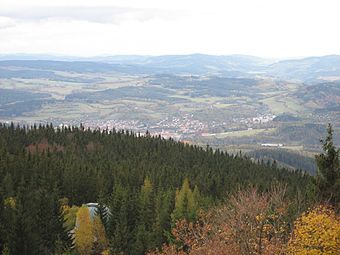 Summit of Mount Kleť, the observatory is visible on the left