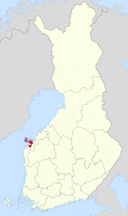 Location of Korsholm in Finland
