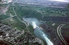 The Niagara River whirlpool basin in Niagara Gorge.