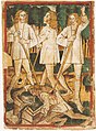 Picture of Siegfrieds assassination in the Nibelungenlied-manuscript k (1480–90)