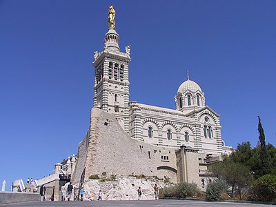 The Romanesque-Byzantine Notre-Dame de la Garde in Marseille (1853–1864)