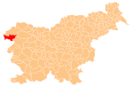 The location of the Municipality of Kobarid