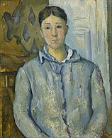 Paul Cézanne, Madame Cézanne in Blue (1888-1890), 74.1 × 61 cm.