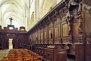 17th-century choir stalls of the Pontigny Abbey, France