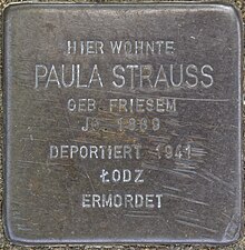Stolperstein für Paula Strauss