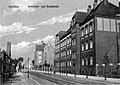 2. Gemeindeschule (Vordergrund) und Stein Realschule (Hintergrund) 1910 in der Moltkestraße.