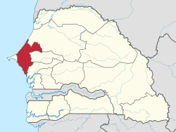 Location of Thiès in Senegal