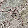 Close-up of a triquetra on one of the Funbo Runestones.