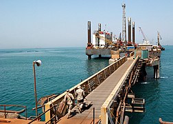 An oil platform of Iraq in Basra, Persian Gulf.