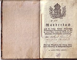 Travelling book of a German furrier named Albert Strauß in the Kingdom of Hungary of the Habsburg Monarchy in the year 1816.