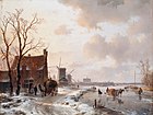 A. Schelfhout, Winter landscape with horses on the ice, 1844; oil on panel