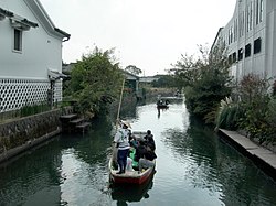 Canal in Yanagawa, and as known for sightseeing spot in Kyushu