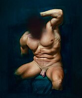 Torso Belvedere I, from the series "Michelangelo Project", oil painting on canvas, 120x100 cm, 2020