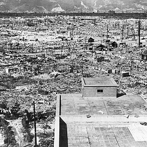 Hiroshima after the bombing and firestorm.