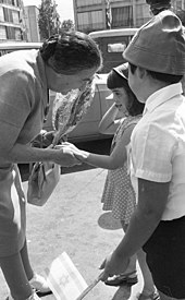 PM Golda Meir during a visit Tel Aviv, July, 1969