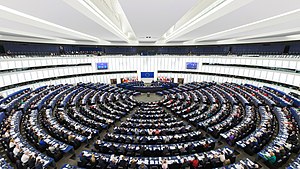 The European Parliament in February 2014 during a plenary session in Strasbourg, France.