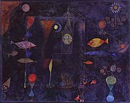 Fish Magic, Paul Klee, oil and watercolour varnished, 1925