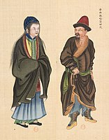 Uyghur people from Hami, in Anxi subprefecture. Huang Qing Zhigong Tu, 1769.[208]