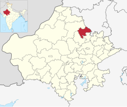 Location of Jhunjhunu district in Rajasthan