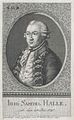 Porträt von Johann Samuel Halle, gezeichnet und gestochen von Johann Samuel Ludwig Halle, 1791