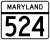 Maryland Route 524 marker