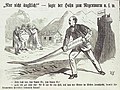 Mit dem Angebot auf das Zollparlament baut Bismarck einen Steg über den Main, Kladderadatsch, 28. Juni 1868, im Hintergrund als Wolke, Napoleon III