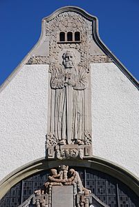 Bas-relief of St. Paul's Church by Karl Moser in Bern