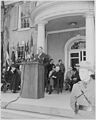 Krug at the dedication of Franklin D. Roosevelt's home as a national shrine, 1946