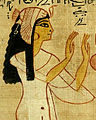 Nodjmet, wife of the High Priest of Amun Herihor, wearing a vulture crown. Book of the Dead of Nodjmet, Twenty-first Dynasty (c. 1064 BCE)