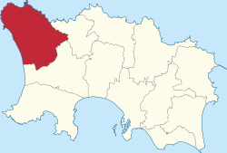 Location of St Ouen in Jersey