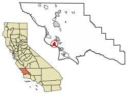 Location of Avila Beach in San Luis Obispo County, California.