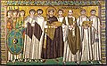 Emperor Justinian and his retinue, Maximian on his right.