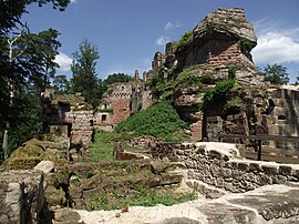 The ruins of the château of Schoeneck in Dambach